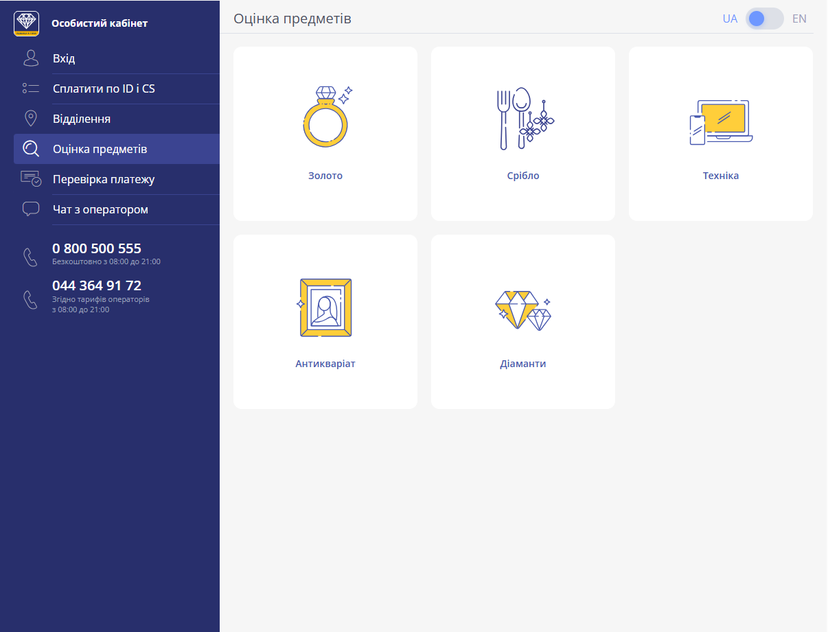 категорії оцінки предметів на десктопі